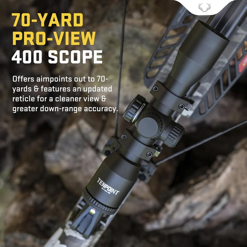 TenPoint Titan 400 Crossbow, Vektra - 400 FPS - Includes Pro-View 400 Scope, ACUdraw Silent Cocking Device & Three Pro Elite 400 Carbon Arrows