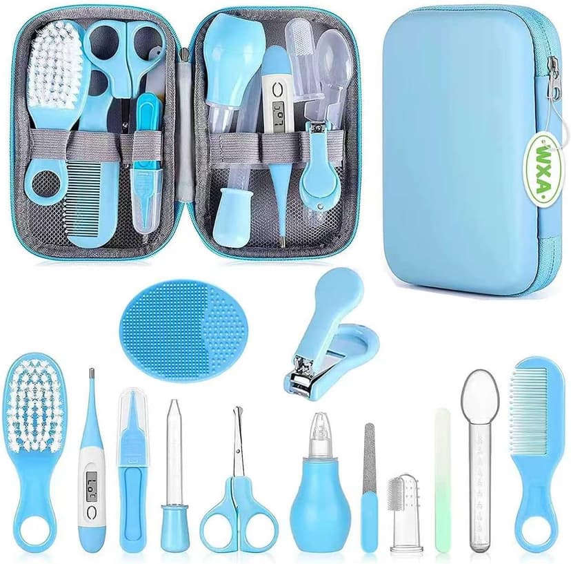 Baby Grooming Kit, Infant Safety Care Set with Hair Brush Comb Nail Clipper Nasal Aspirator,Baby Essentials Kit for Newborn Girls Boys B0B8NKVDJH