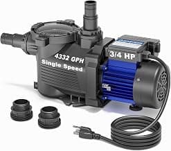 AQUASTRONG Above Ground Pool Pump High Flow Self Priming Swimming Pool Pumps with Filter Basket,Deep Black