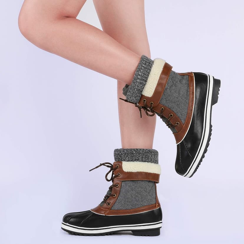 DREAM PAIRS Women's Snow Winter Boots Mid Calf Waterproof Duck Warm Outdoor Winter Boots Shoes