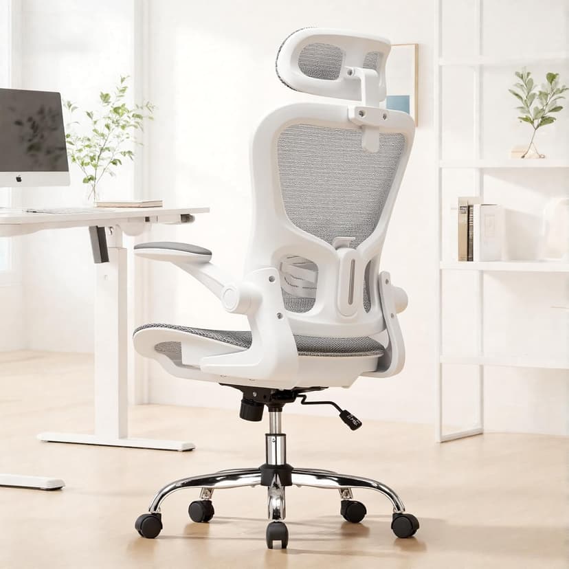 GTPLAYER Office Chair, Home Ergonomic Desk Chair with High Back Mesh, Mesh Office Computer Desk Chairs with Adjustable Lumbar Support, Rolling Work Swivel Task Chairs with 3D Armrests and Headrest