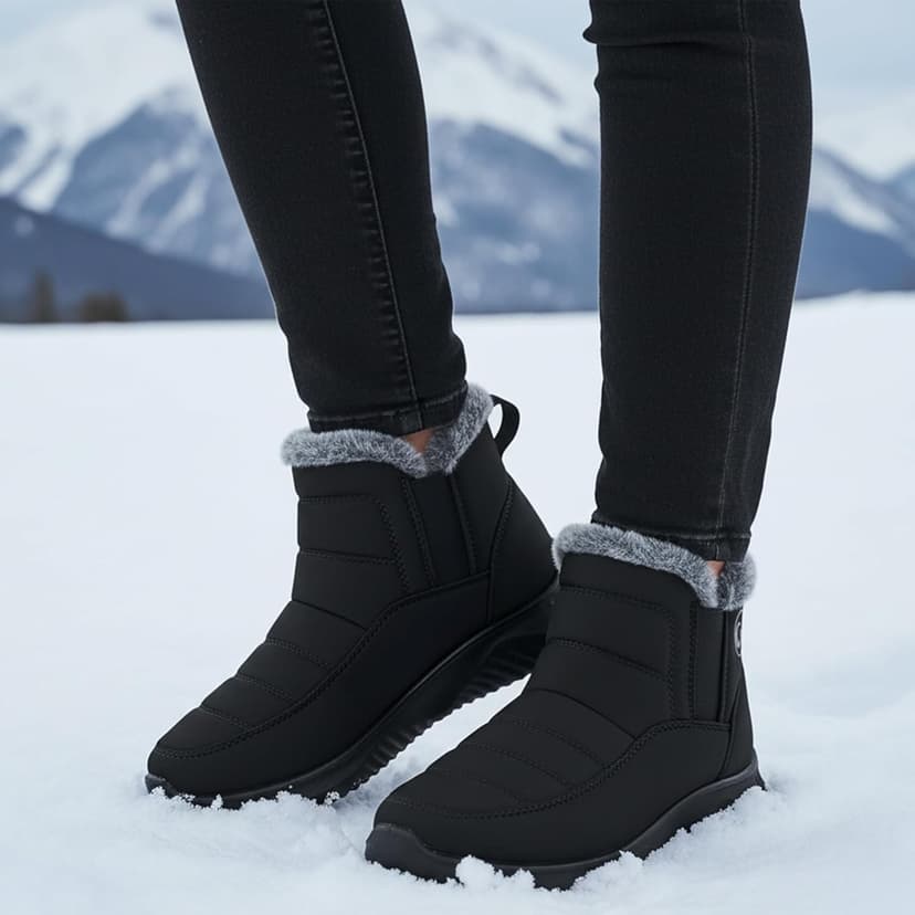 Ecetana Womens Snow Boots Winter Shoes: Ankle Booties Warm Fur Lined Waterproof Non-Slip Boots for Women