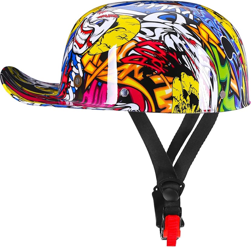 Yesmotor Baseball Style Cap Retro Motorcycle Helmet Unisex-Adult - DOT Approved
