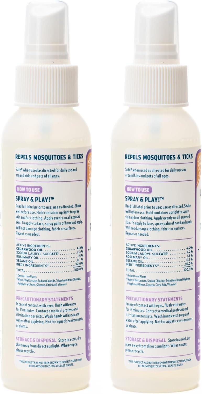 Wondercide - Mosquito, Tick, and Insect Repellent with Natural Essential Oils - Bug Spray and Killer - Safe for Family - Rosemary 2-Pack of 4 oz Bottle
