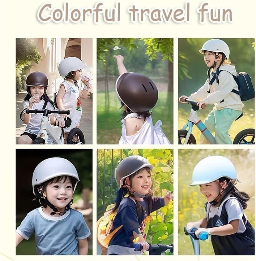 Retro Kids DOT Approved Motorcycle Beanie Helmet,2-8 Ages Low Profile Toddler Boys Girls Open Face Skull Cap ATV Half Helmet for Scooter Moped Dirt-Bike Go-Kart Bicycle