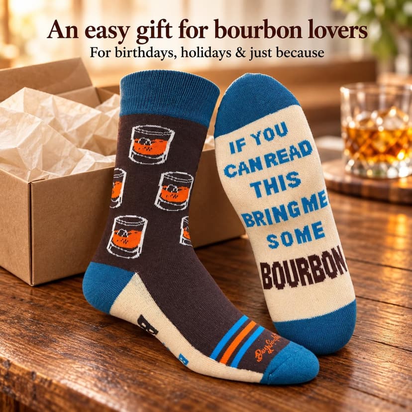 If You Can Read This Bring Me Some Bourbon Men's Socks | Bourbon Gift for Men Funny Novelty Fashion Dress Socks | Unique Gifts for Bourbon Whiskey Lovers B07V3ZYSLZ
