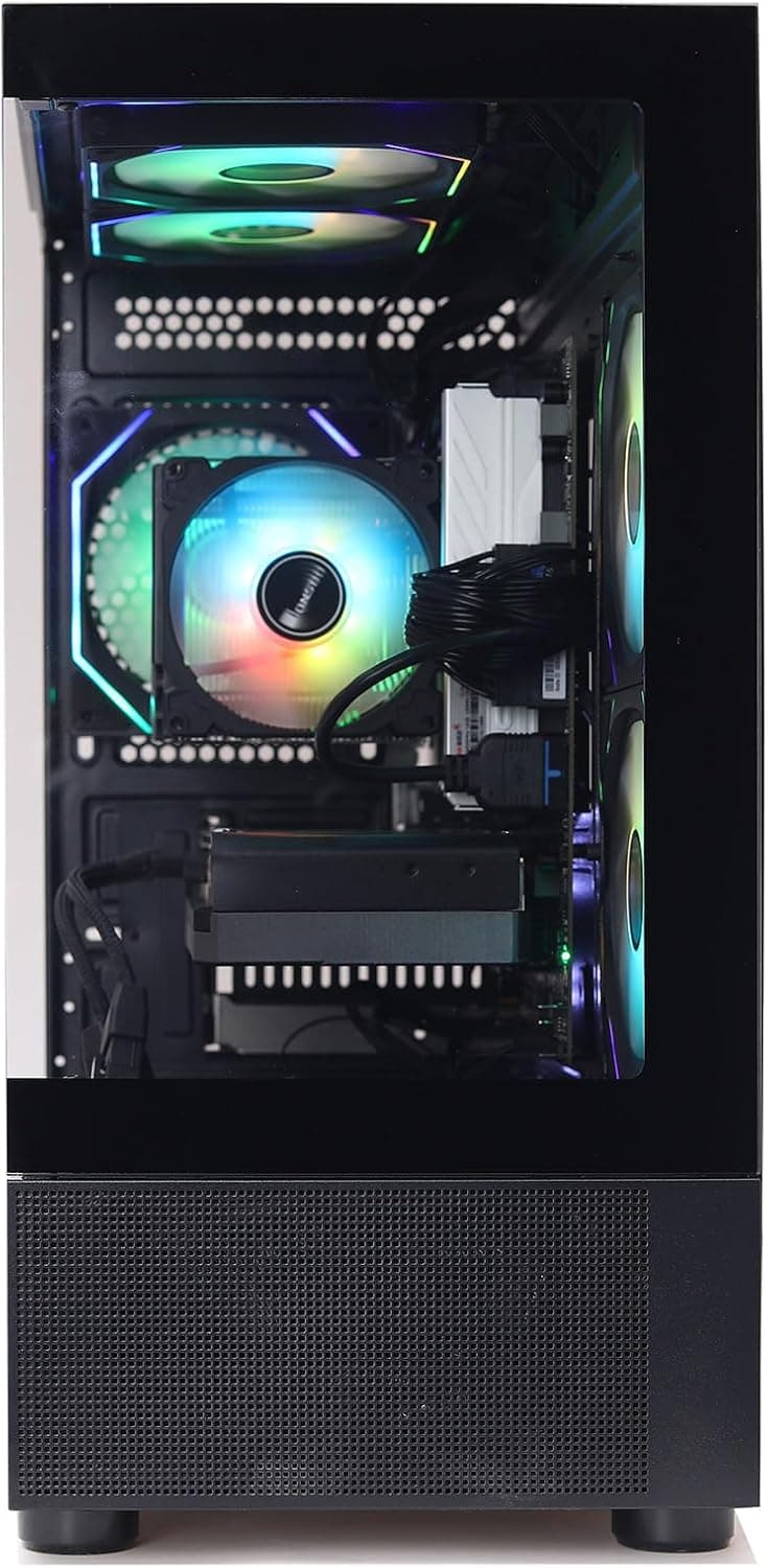 MXZ Desktop Computer High Performance Gaming pc, Ryzen 5 7500F Zenn 4 Architecture,RTX5060,B650,16GB DDR5,1T NVME,5 RBG Fans, Windows 11 Pro Ready to use(R5 7500F| RTX5060)