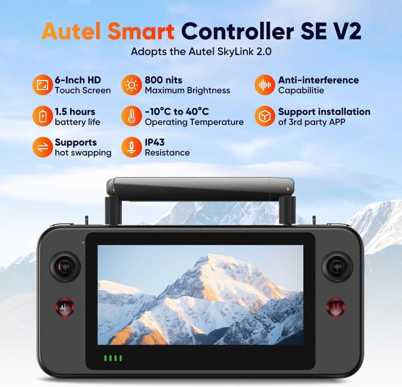 Autel Robotics EVO Lite 640T Enterprise Bundle, 640x512 T~hermal&1/2'' CMOS 48MP V~isible C-a-mera, 1-16x Digital Zoom, AI Target Recognition, 12KM Transmission, 866g Lightweight, 40Min Max Time