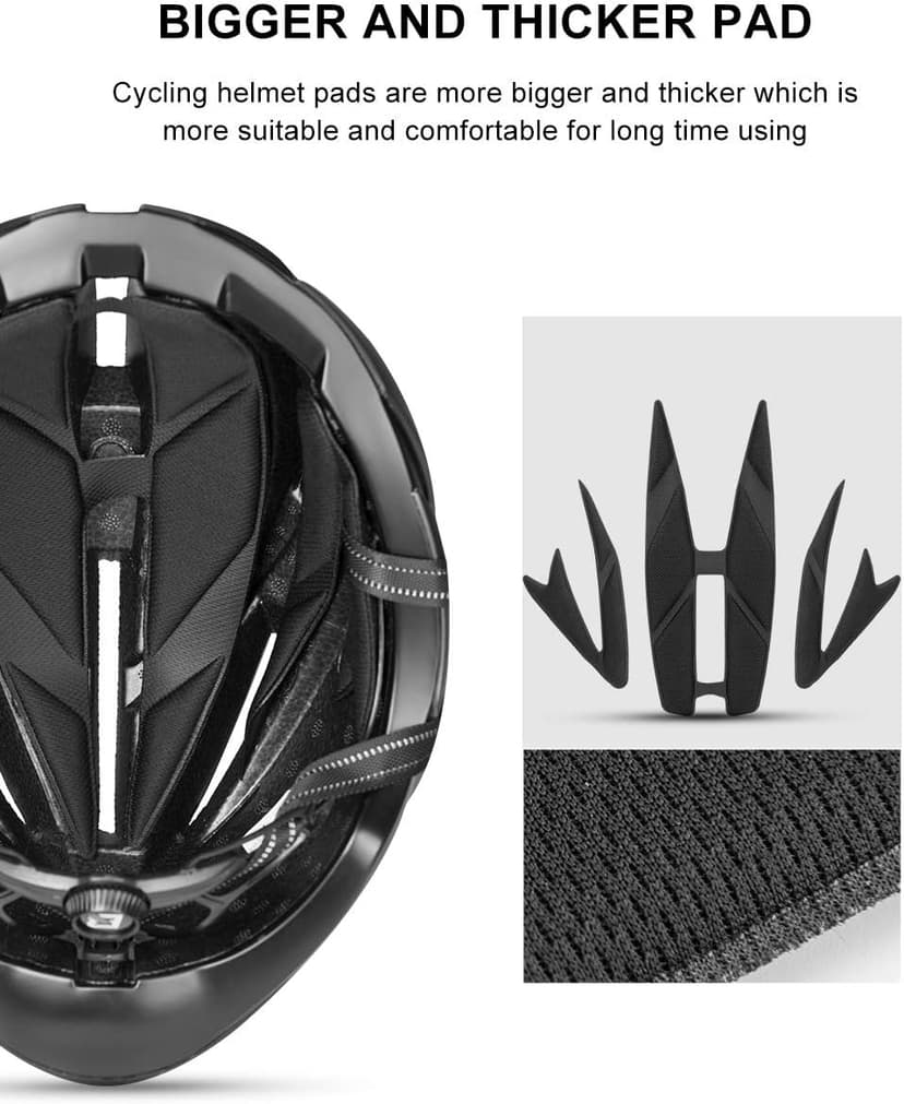 ROCKBROS Adult Bike Helmet Streamlined Aerodynamic, Comfortable Y - Shaped Strap Cycling Helmet for Larger Head Men Women Reflective Adjustable Webbing for Road & Mountain Biking