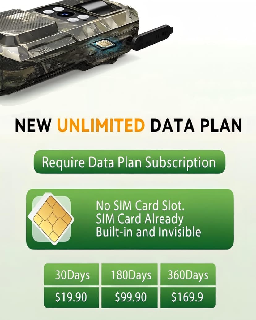 Xega 4G LTE Cellular Trail Camera with Livestreaming, No WiFi Game/Deer Cameras, Motion Activated, 7800mAh Battery, 950nm No Glow Night Vision, TF/Cloud Storage, IP66 Weatherproof, Built-in SIM Card