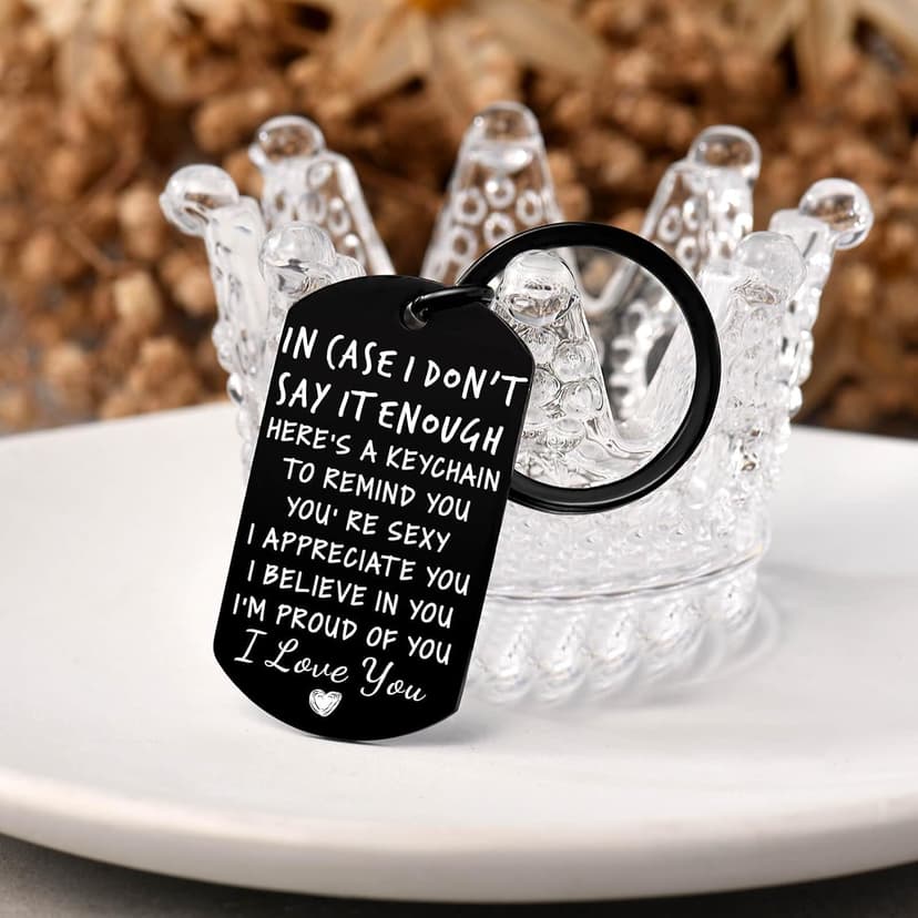 Gifts for husband Boyfriend I Love You Gifts for Him Her Wife Girlfriend Mens Stocking Stuffers, Gift Box, Engraved Keyring Boyfriend Keychain Husband Anniversary Christmas Valentines Birthday Gifts B0DSS766P4
