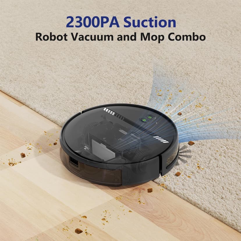 XIEBro Life Robot Vacuum and Mop Combo, Vaccum Robot 2 in 1 with WiFi/App/Voice, Schedule, Water Tank and Dustbin, Self-Charging, Slim, Ideal for Hard Floor, Pet Hair, Carpet