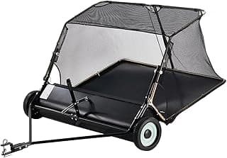 KARHDIR 52 in Tow Behind Lawn Sweeper, 26 cu.ft. Large Yard Sweeper, Adjustable Sweeping Height, Heavy Duty Leaf & Grass Collector with Dumping Rope, Pull Behind Sweepers for Debris Grass Clippings
