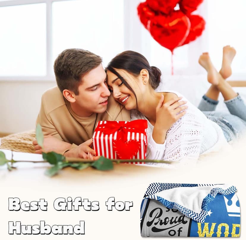 Gifts for Husband, Husband Birthday Gifts from Wife Blanket 60"x50", Cool Anniversary Wedding Gifts B0DJ7222F1