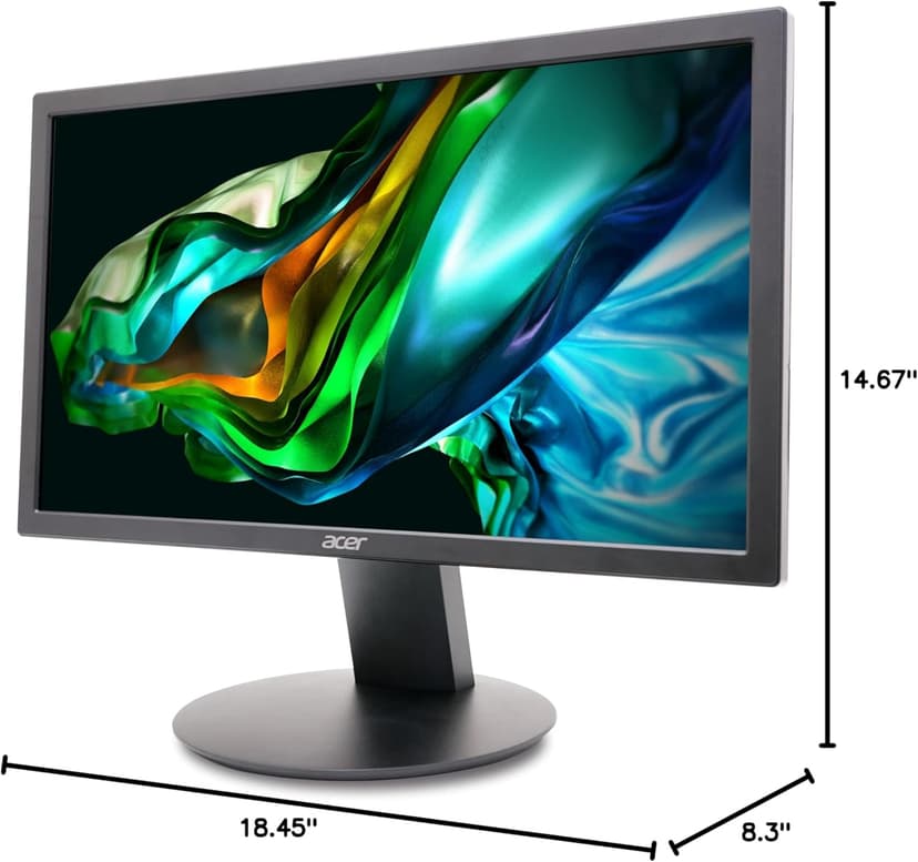 acer K202Q bi 19.5-inch Professional HD+ (1600 x 900) Monitor, 75Hz Refresh Rate, VESA Mountable, VisionCare Technologies, BlueLight Filter & Flickerless Technology (HDMI Port & VGA Port),Black