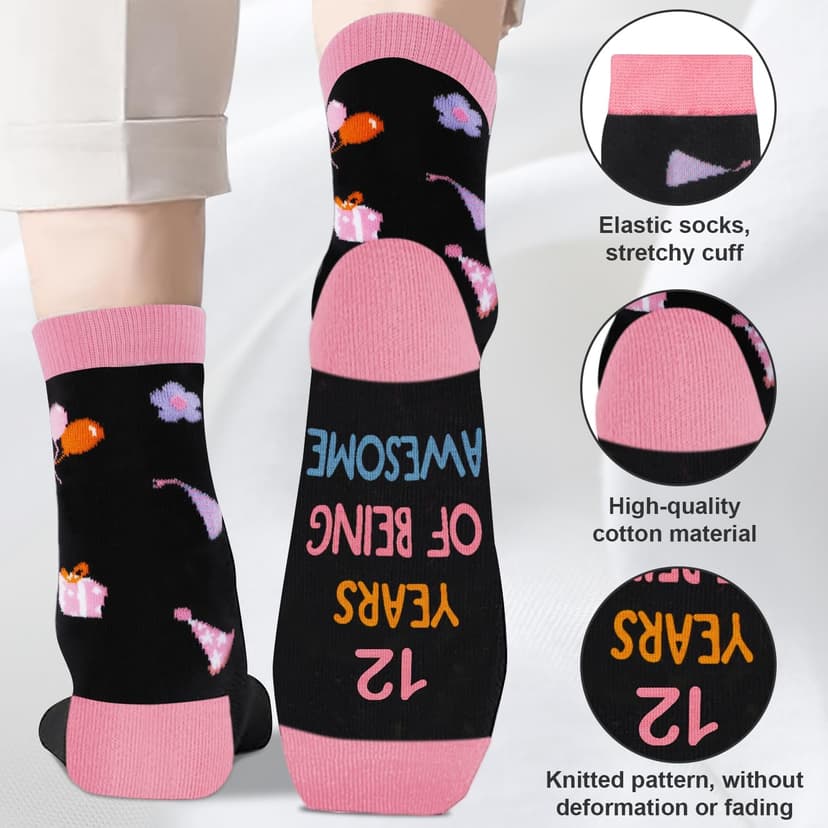Juesly 5-22 Years Old Birthday Gifts for Girls - Socks for Girls with Pop up Birthday Card, Presents for 5-22 Year Old Grils B0DSC41KYG