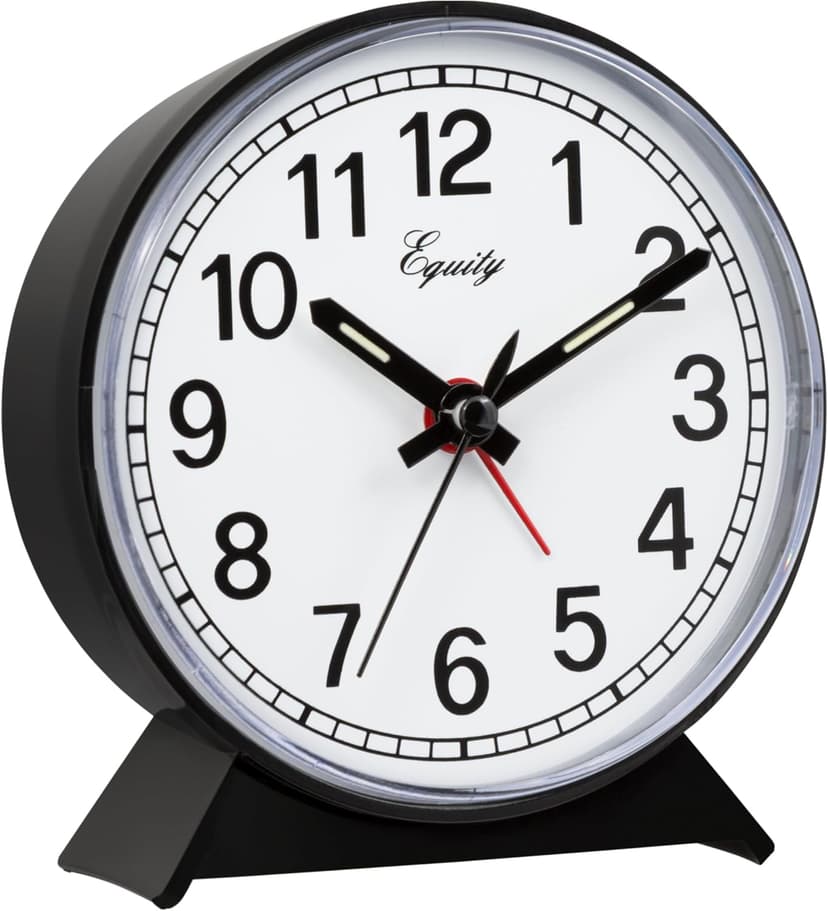 Equity 14075 Black Analog Wind-Up Alarm Clock