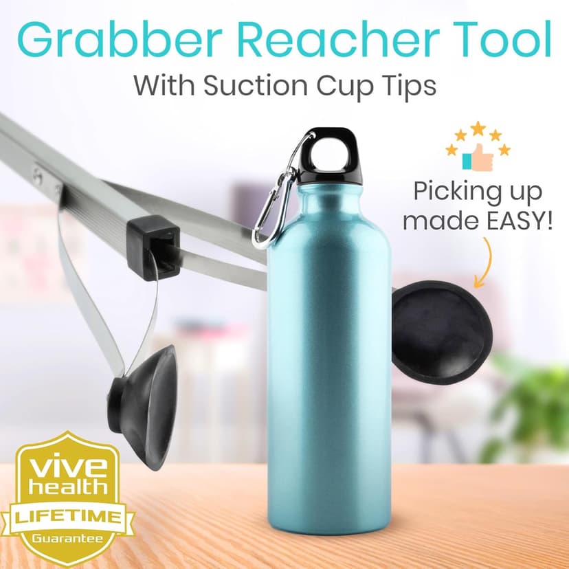 Heavy Duty for Seniors - Trash, Sticks, Litter Picker Upper - Extra Long Reach Handle & Handy Extension Arm Claw Vive Suction Cup Grabber Reacher 32" - Elderly Grab It Reaching Pickup Tool B00O47ILVA