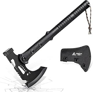 Freelander Camping Axe with Sheath, Sharp Tactical Hatchet Axe with Clip and Bottle Opener, Multi-Functional Hammer Tactical Tomahawk, Survival Tomahawk Axe for Camping (Black, 15 Inch)