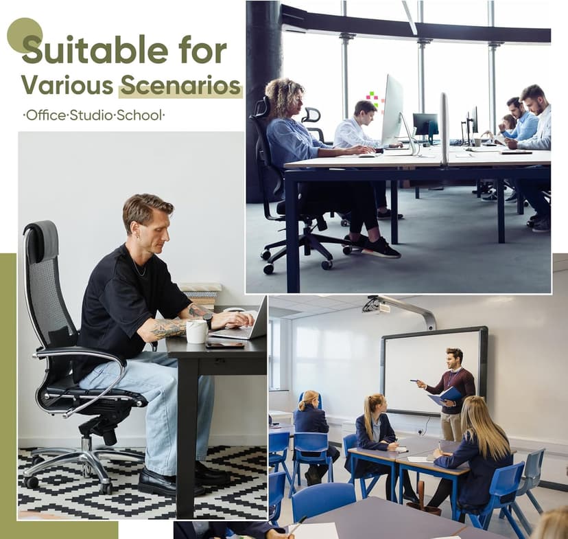 Office Chair Mat for Carpet & Hardwood, Upgraded 36" x 48" Dual Use Tempered Glass Chair Mat for Chair and Footrest Under Desk