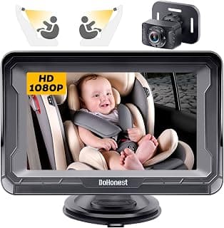 Crystal Night Vision, Adjustable View Angle, Easy Setup, Anti-Glare Display, Safety for Kids & Infants DoHonest Baby Car Camera HD 1080P: Rear Facing Car Baby Monitor Clear Image B0BRTSY1N9