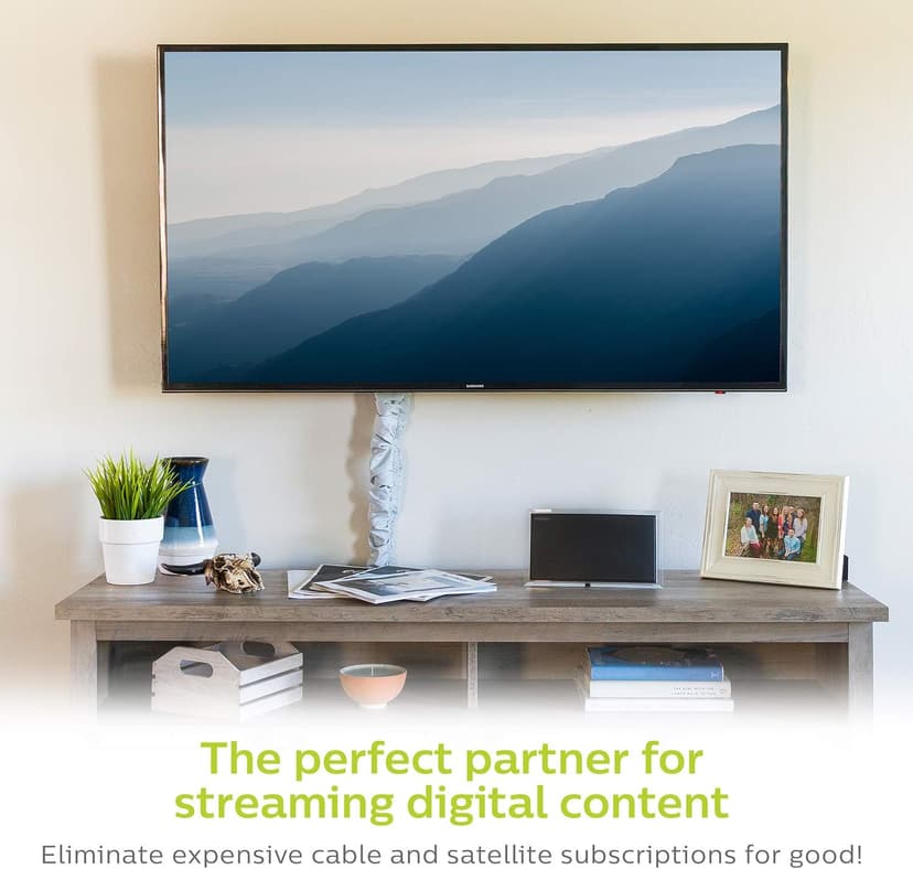 Philips Crystal Amplified Indoor TV Antenna, Extendable Dipole Rabbit Ears, 4K 1080P VHF UHF, Long Range, Amplifier Signal Booster, Digital HDTV Antenna, Smart TV Compatible, SDV3237N/27