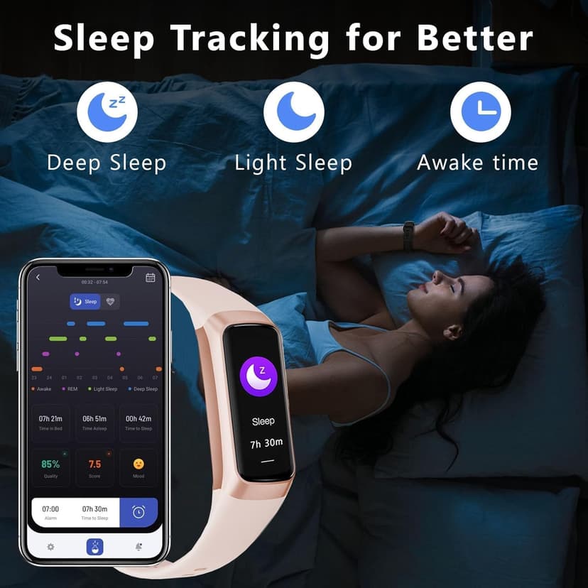 TROTY Fitness Tracker with Heart Rate/Blood Oxygen/Sleep Monitor, 20+ Sports Modes Smart Watches for Women/Men, Activity & Step Tracker Smart Watch for Android/iOS Phones