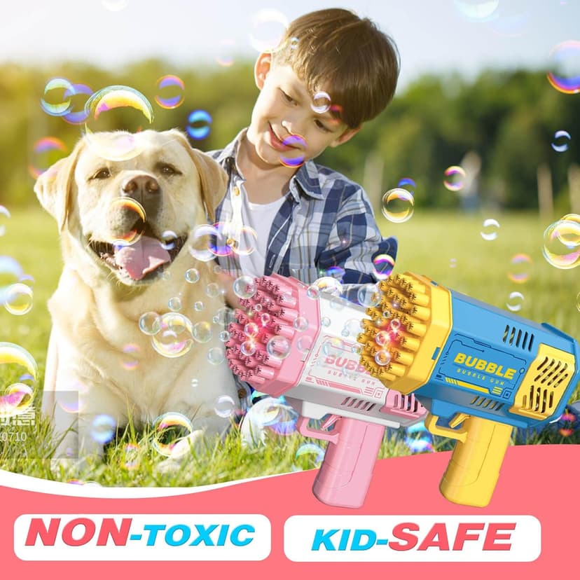 JONEG Toys for 3-8 Year Old Boys Girls: 2 Pack Bubble Machine for Kids with Bubble Solution, Gifts for 3 4 5 6 7 8 Years Old Boy Birthday Toy for Kid Toddlers Ages 4-6 Outdoor Wedding Bubbles Wands