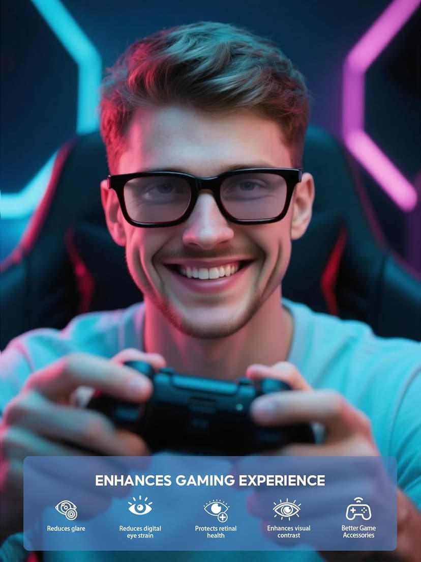 VMJFBJ Blue Light Blocking Glasses For Men/Women Anti-Fatigue Computer Monitor Gaming Improve Sleep Reduce Eye Strain Gamer Glasses