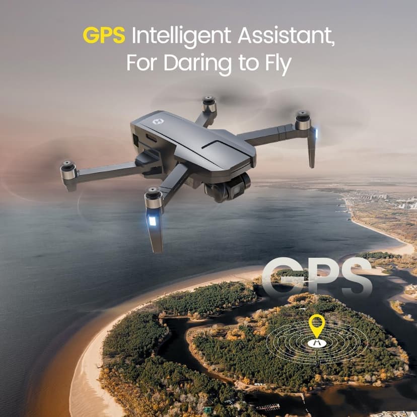Holy Stone HS720R 3 Axis Gimbal GPS Drones with Camera for Adults 4K EIS; FPV RC Drone, Foldable Quadcopter with 10000 Feet Video Transmission Control Range, Brushless Motor, Follow Me, Auto Return