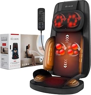 Shiatsu Neck and Back Massager with Heat, Back Massager for Pain Relief Deep Tissue, 8D Kneading Massage Chair Pad for Home Office, Gifts for Men Women