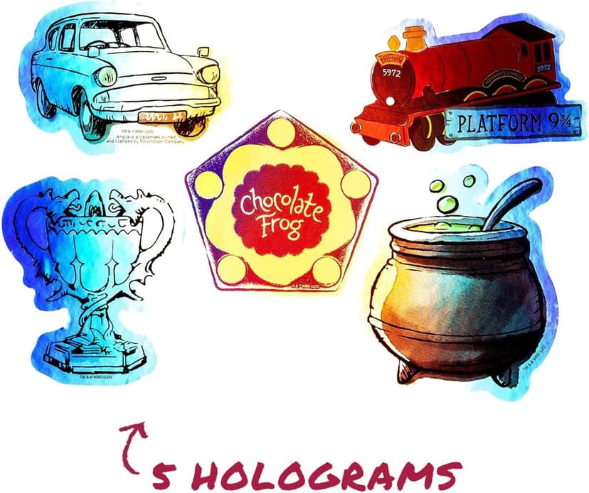Set of Unique Sticker Decals, 5 Holograms, Waterproof, UV & Scratch Resistant, Great for Gadgets, Officially Licensed 60-Pack Conquest Harry Potter Watercolor Vinyl Stickers B08GNBGSD2