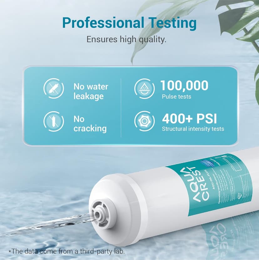 AQUA CREST INL-PLUS 5 years Inline Water Filter for Refrigerator and Ice Maker, High Capacity, 1/4-Inch Direct Connect Fittings, Easy Installation, Reduces Chlorine, Sediment, Bad Taste & Odor