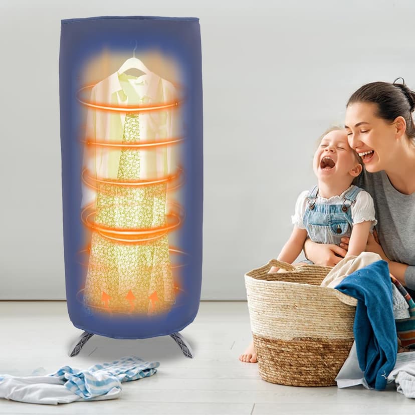 Portable Clothes Dryer, Upgraded Large Capacity for Families, Remote Control, Large Capacity Travel Electric Dryer for Apartments, RV, Shoes, Underwear