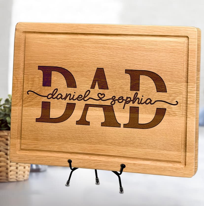 Personalized Dad Cutting Board, Custom Dad Gifts with Kids Names, Grill Father Boards, Cooking BBQ Grilling Gift For Men, Dad, Grandpa, Mens Gifts for Fathers Day, Christmas