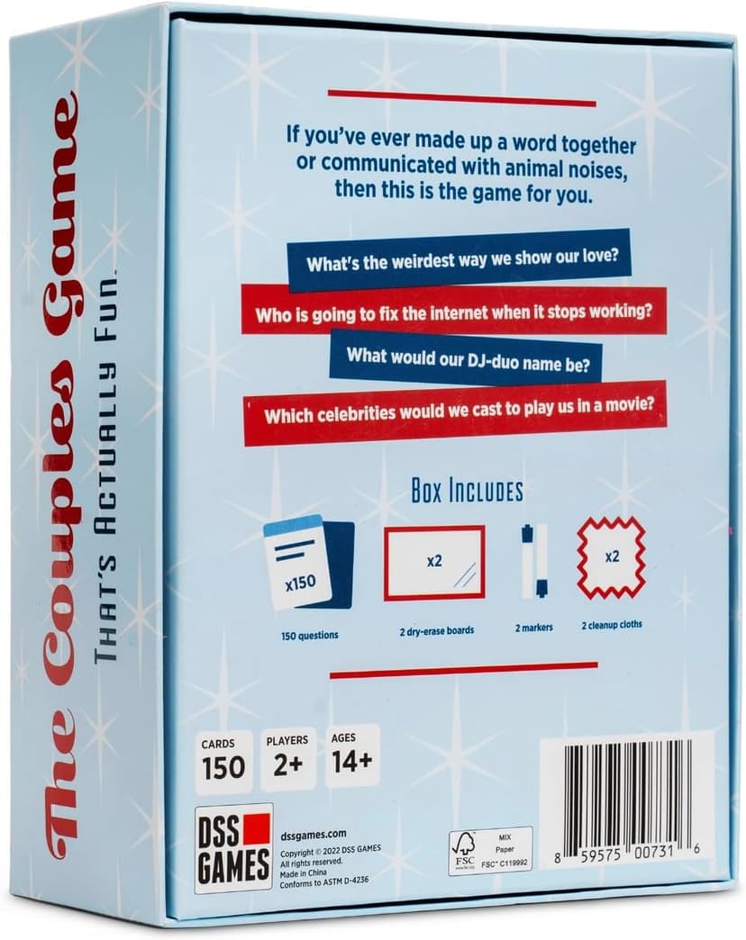 DSS Games The Couples Game That's Actually Fun [Date Night Idea, Relationship Card Game, Newlywed Game, 2 Players for Adults | Couples Gifts, Gift for Her, Gift for Him]