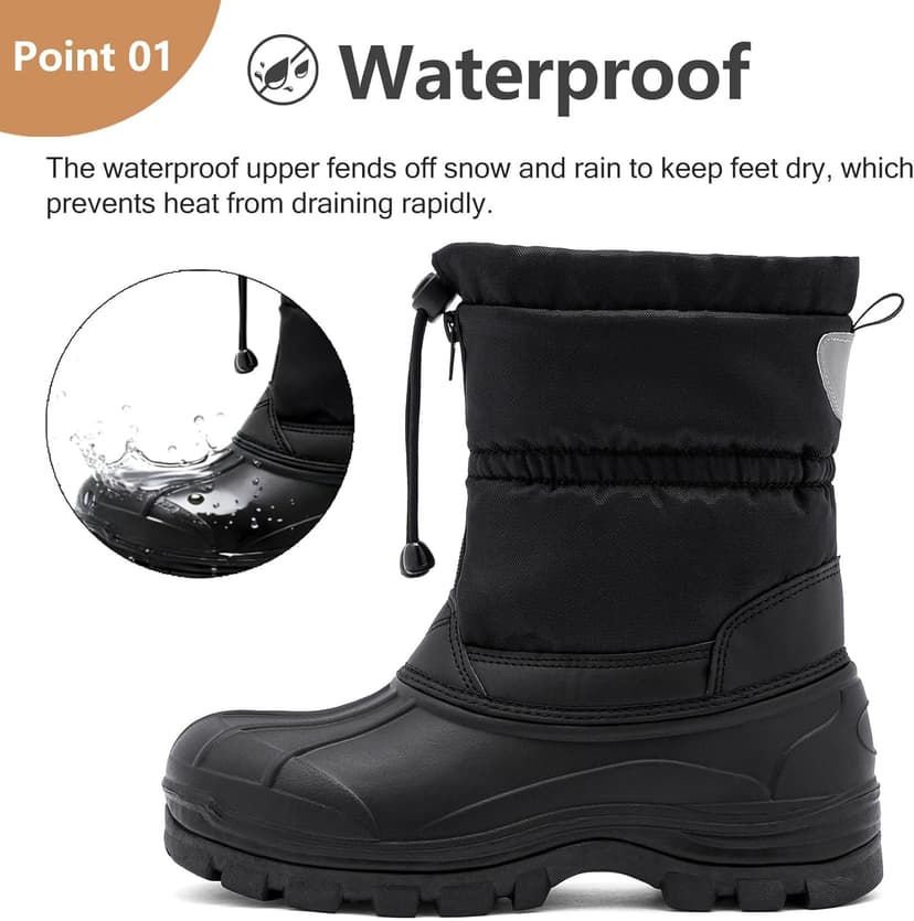 TRAILBLITZ Men's Winter Snow Boots Waterproof Warm Outdoor Lightweight Non Slip Cold Weather Shoes