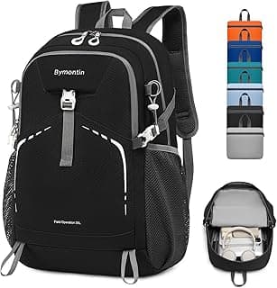 35L Lightweight Packable Backpack – Durable Foldable Daypack for Travel, Hiking, and Gym (Black)