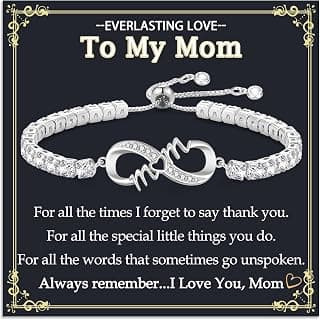 4MM Cubic Zirconia Tennis Bracelet, Infinity CZ Jewelry, Christmas, Mothers Day, Valentines Day, Birthday, Easter Mom Nana Grandma Aunt Mimi Gigi Grammy Granny Bracelet Gifts for Women B0GSZ6BKPH