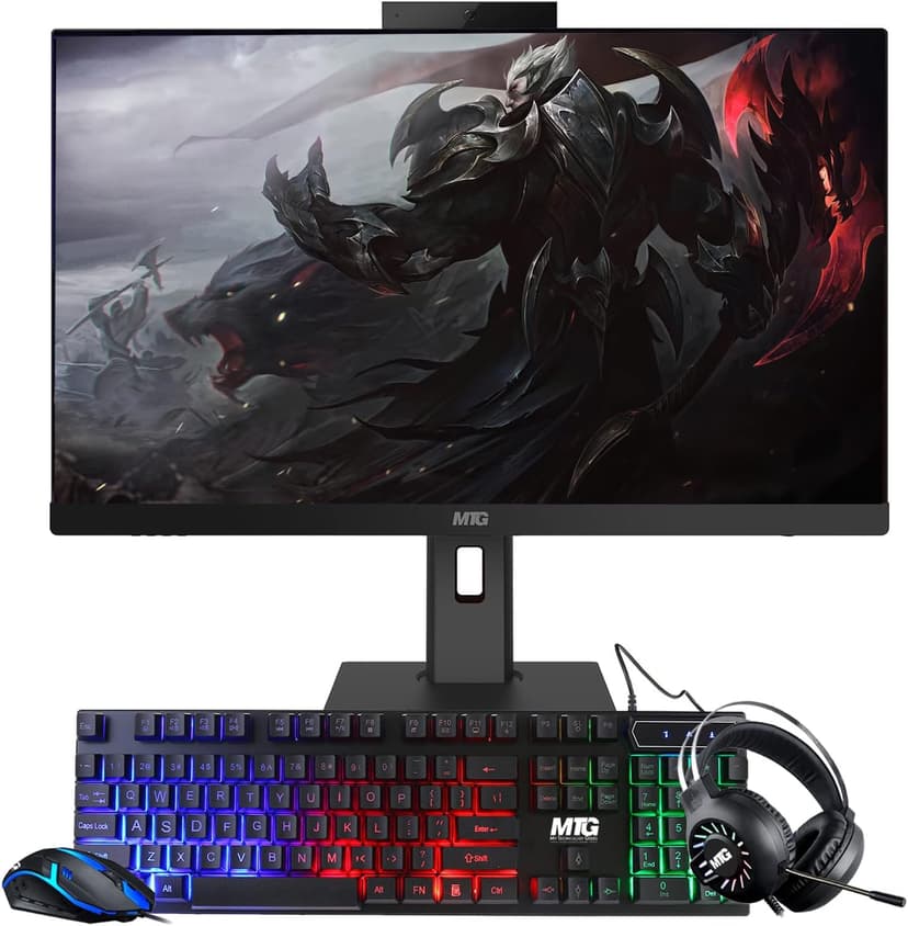 Gaming All in one PC 24 Inch FHD Touchscreen, MTG Yama, Intel Core i5 10th Gen, 16GB RAM, 240GB NVME / 1TB SSD, AMD RX 550 4GB DDR5 Graphics, Webcam, RGB Combo, Windows 11 Home