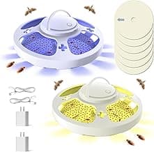 Frogoom 2 Packs Flea Traps for Inside Your Home with 6 Sticky Pads, Fleas Light Traps Kills Fleas in House, Hanging Flea Lamp with USB Cable Pest Control for Bugs Moths Gnats Indoor and Outdoor