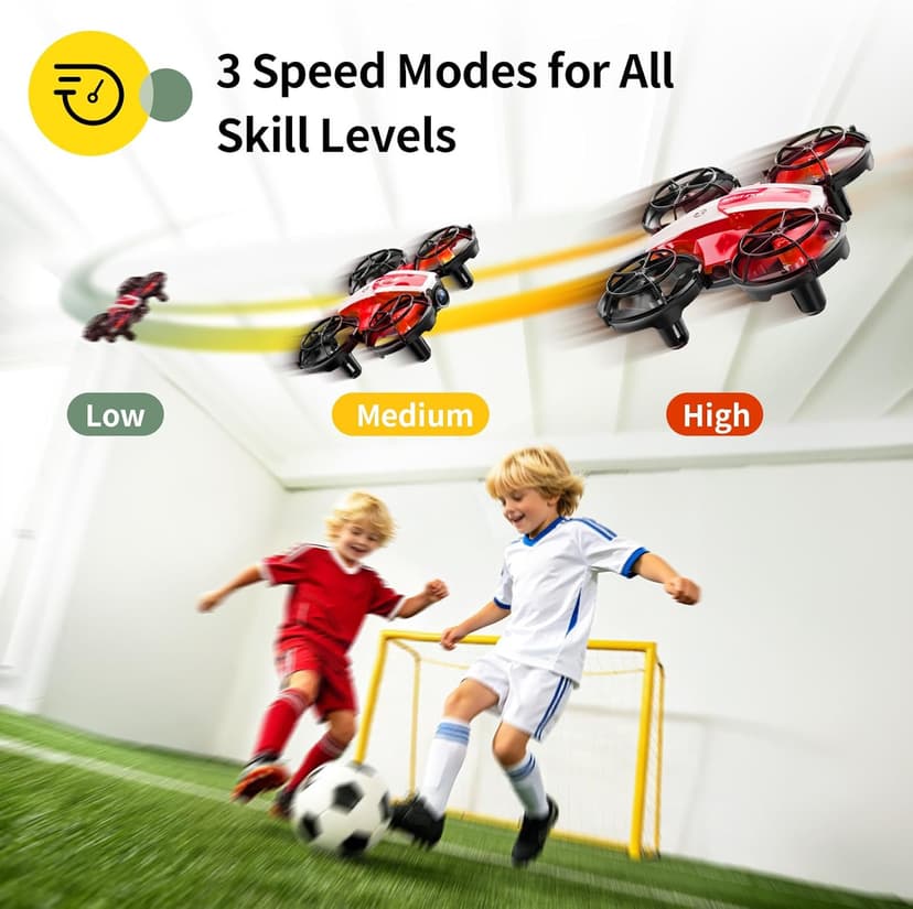 Holy Stone Mini FPV Drone with 1080P HD Camera for Kids & Beginners, RC Nano Quadcopter with Optical Flow Hover, Gesture Control, 3D Flips, 3 Batteries, Great Gift Toy for Boys and Girls, HS210Pro Red