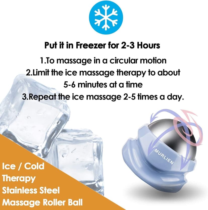 Ice Therapy Massage Roller Ball, Manual Massager for Trigger Point, Deep Tissue Massage, Alleviating Muscle Tension and Pain Relief, Suitable for Neck, Back, Shoulders, Arms, Legs, Thighs etc.
