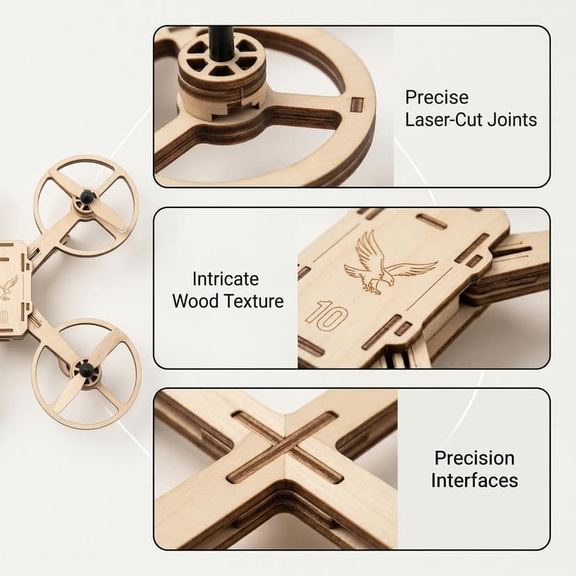 2026 New DIY Wooden RC Drone Kit, Remote Control 3D Building Blocks Quadcopter to Build for Adults, STEM Projects with Gyroscope for Beginners