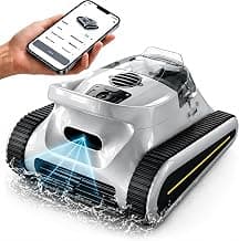 Cordless Robotic Pool Cleaner - Automatic Pool Vacuum Robot for Inground&Above Ground Pools, Wall&Waterline Climbing, Smart Navigation, 180mins Runtime, APP Control, Dual Filtration, Powerful Suction