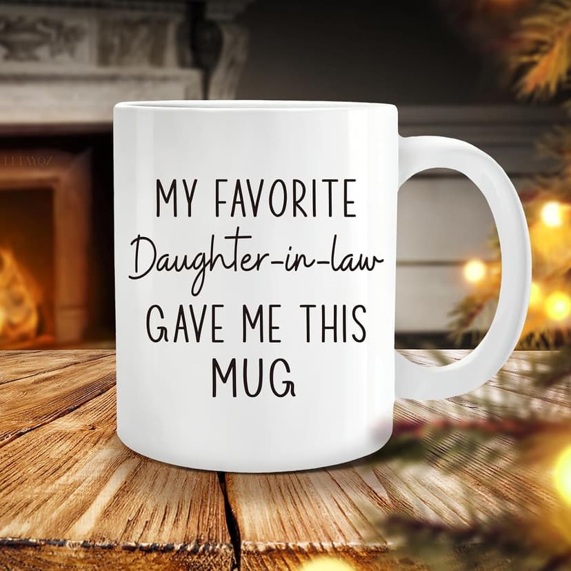 Funny Father / Mother in Law Mug Gift from daughter-in-law, My Favorite Daughter-in-Law Gave Me This mug, Novelty Birthday Thanksgiving Christmas Mug Gifts Ideas for Father-in-Laws Mother-in-Laws-80 B0FR12TV3M
