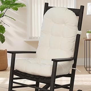 mudilun Adirondack Chair Cushions Non-Slip Indoor Rocking Chair Cushion with Straps Tufted Adirondack Chair Pads for Bedroom Living Room Porch Rocker