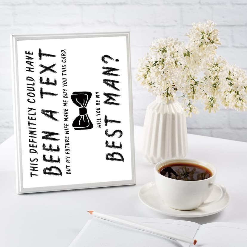 Blank Inside,8 x 5.3 Inches, Recycled 300gsm Linen Cardstock, Sturdy Envelope,Wedding Invitation Card for Groomsman YiKaLus Will You Be My Best Man Card,Best Man Proposal Card for Groomsman B0C98Y945W