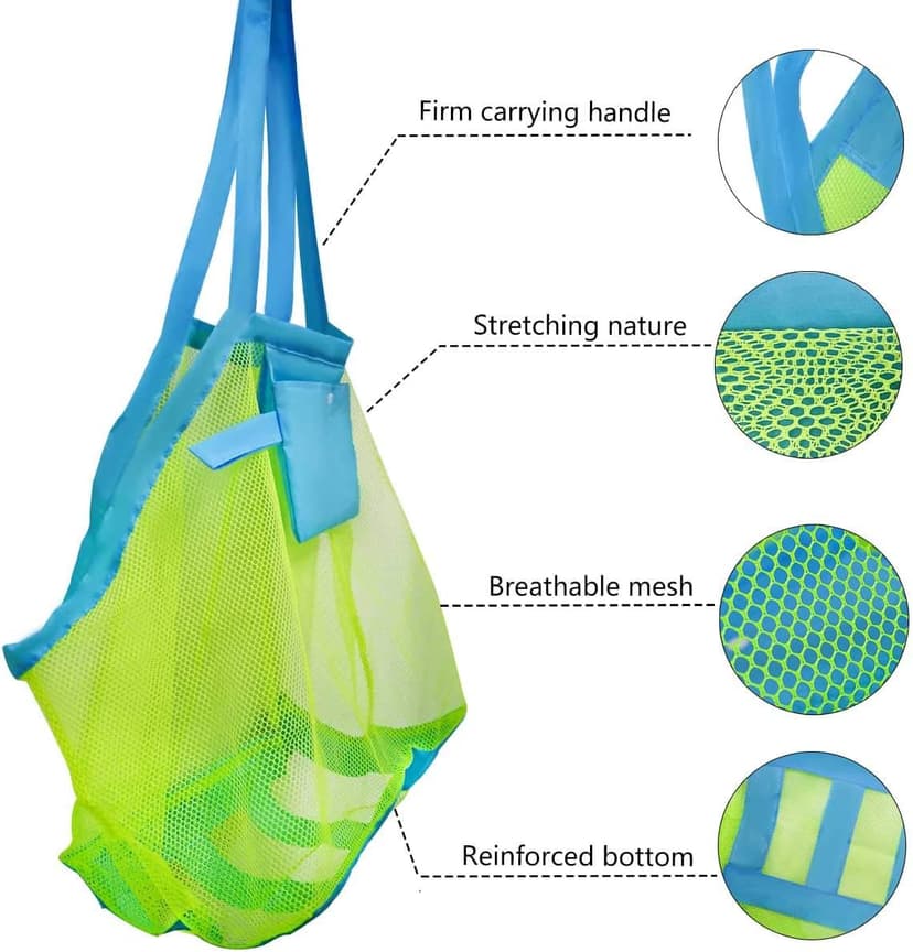 Mesh Beach Toys Bag Extra Large Beach Bags and Totes Sand Tote Bag Storage Bags Children Toys Beach Toy Organizer Kids Sand Toys Collector Perfect for Holding Toys Stay Away from Sand Christmas Gift