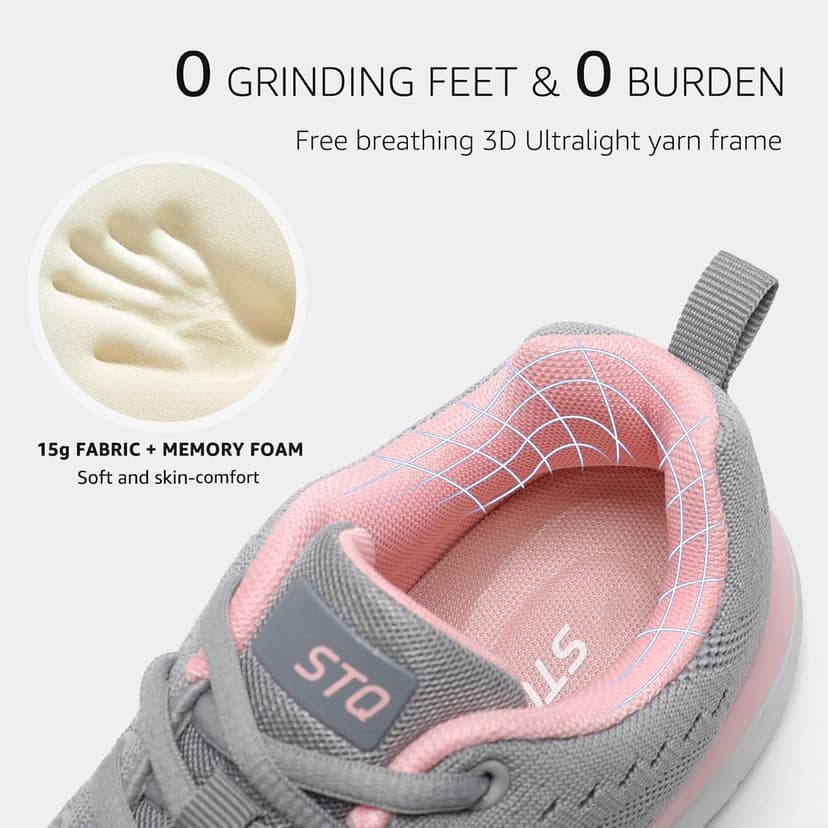 STQ Tennis Shoes Womens Sneakers Breathable Mesh Walking Shoes Arch Support Orthopedic Athletic Workout Gym Running Shoe for Travel Jogging Sports Cross Training